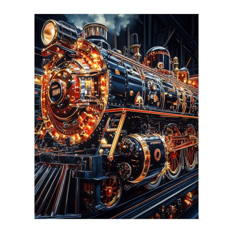 Steam Locomotive Cutaway — Blueprint Print from Runway & Heirloom