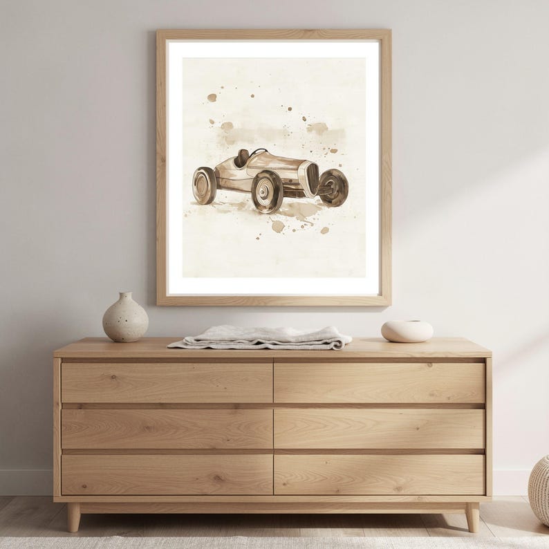 Vintage Race Car Nursery Print from Runway & Heirloom