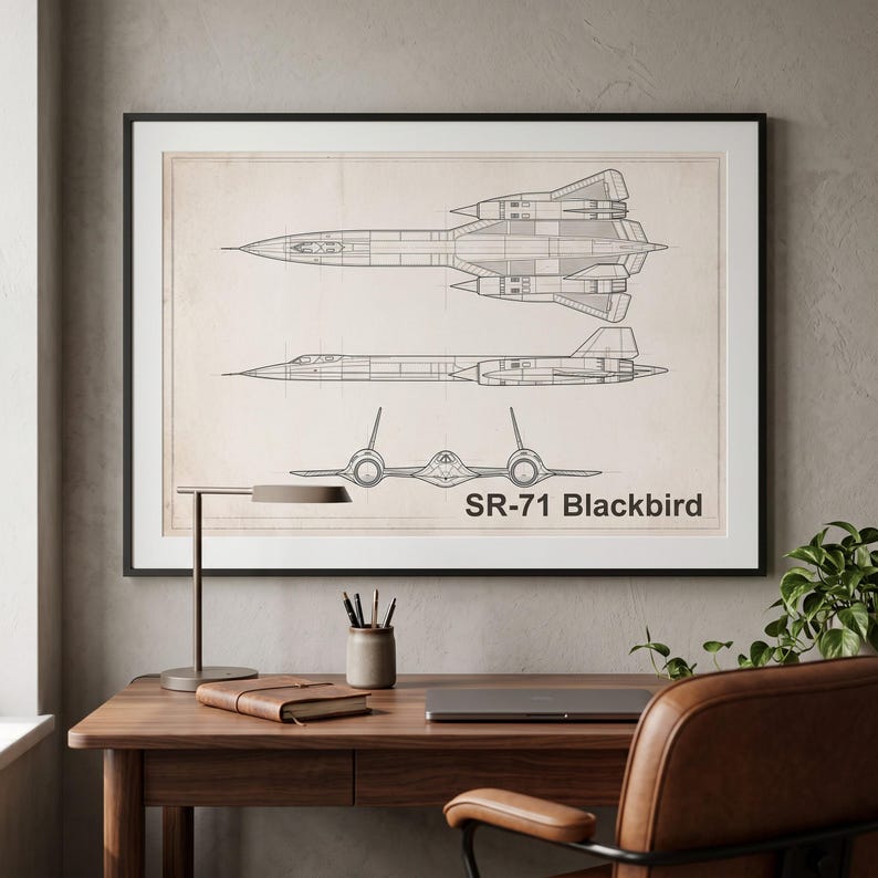 SR-71 Blackbird Blueprint Print from Runway & Heirloom